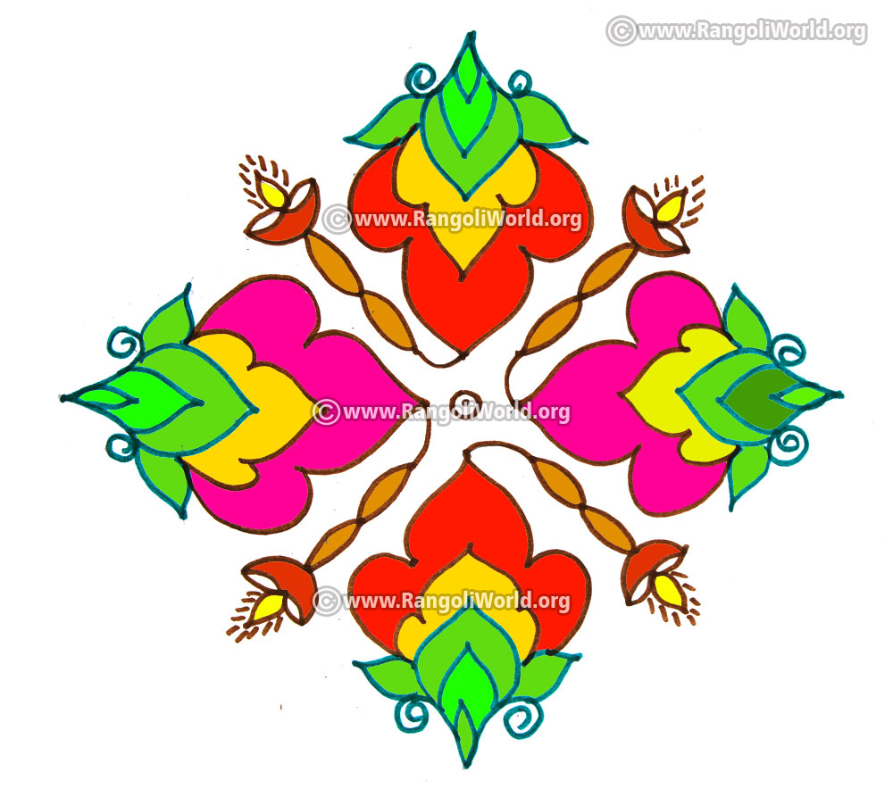 Lamp flowers kolam design jan14 2017