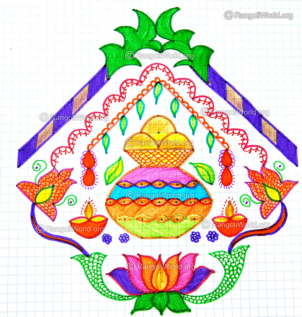Pongal greetings kolam
